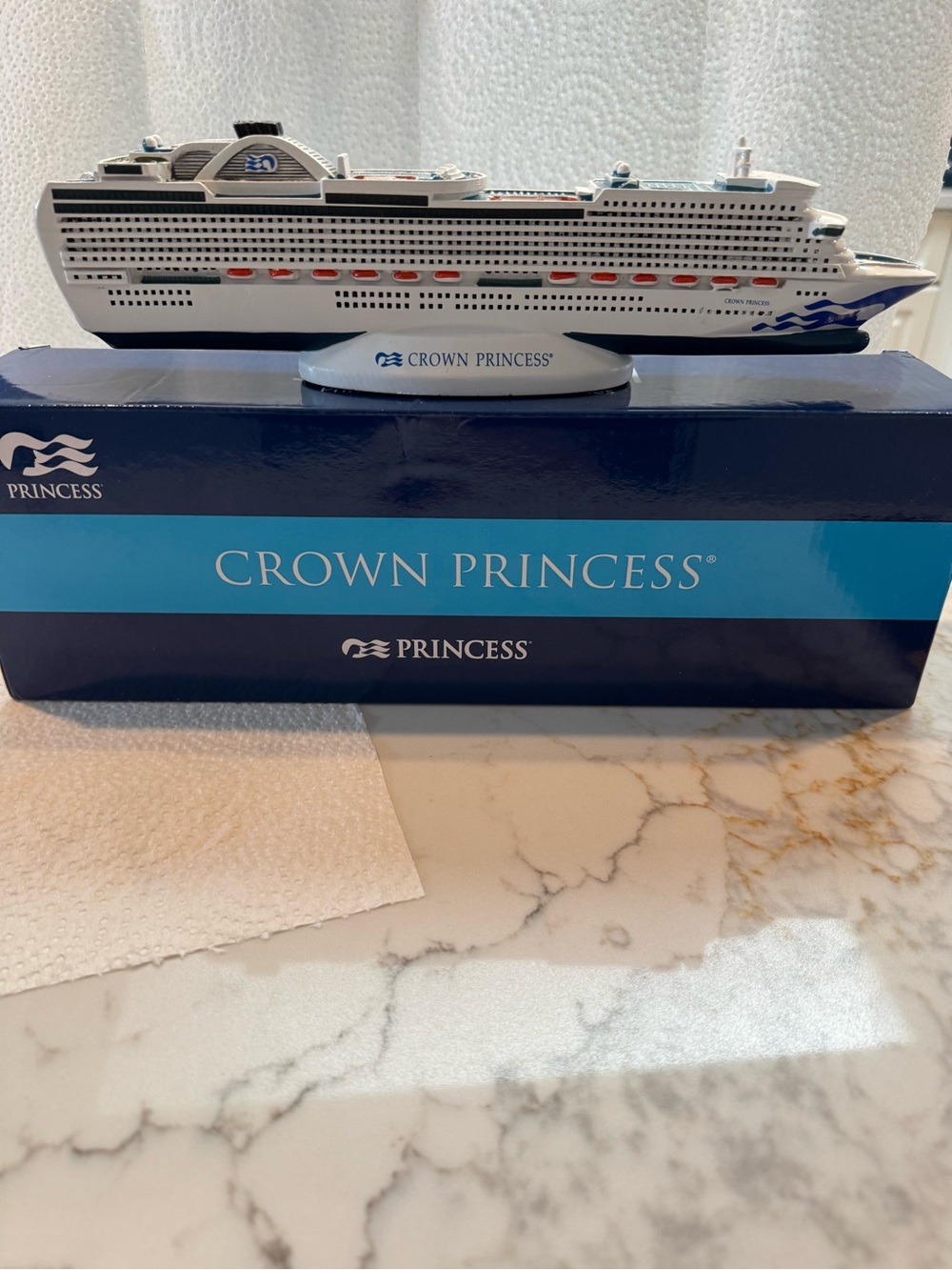 Crown Princess White & Blue Cruise Ship Decorative Model - Princess